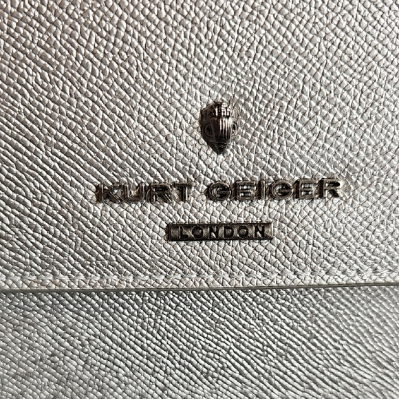 Kurt Geiger Silver Crossbody Bag with Structured Design and Flap Closure NWT - Picture 3 of 10